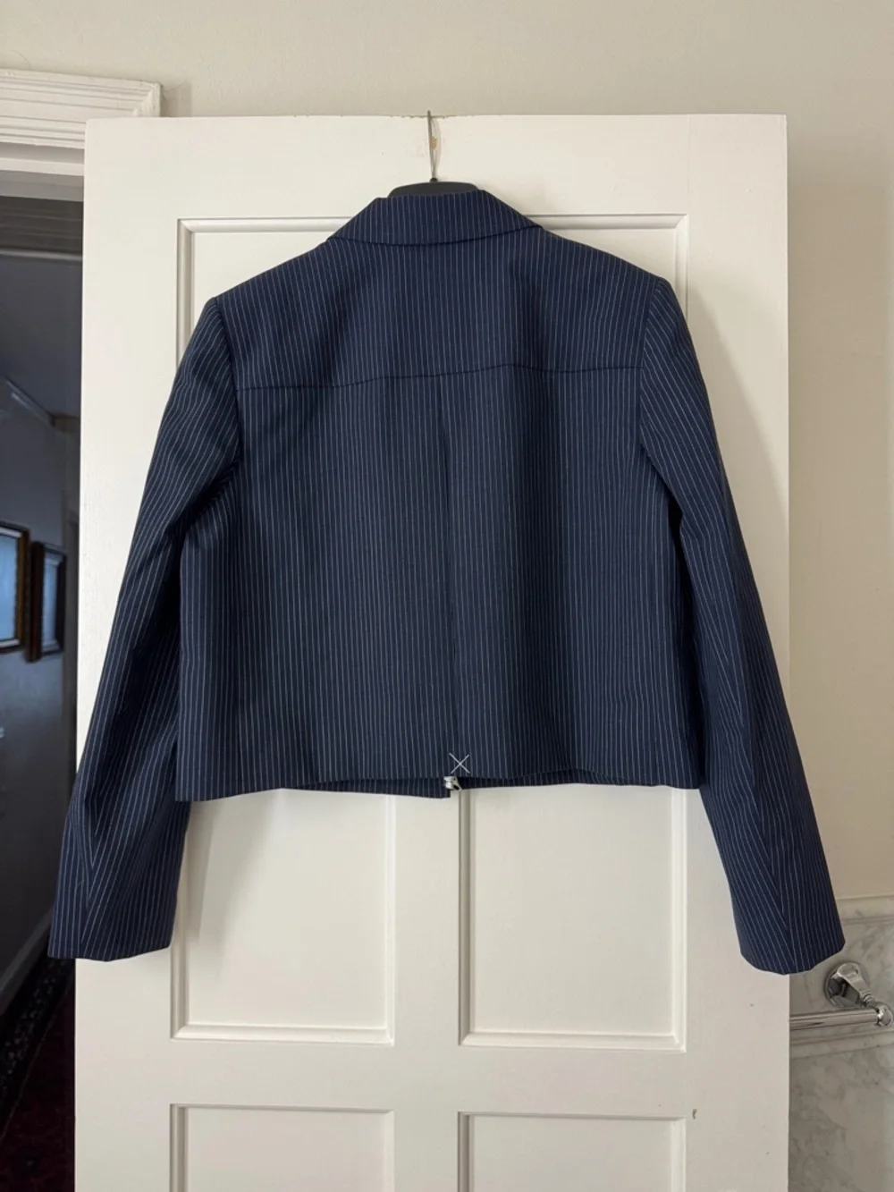 J.Crew Structured jacket in Italian studio wool blend pinstriped CS652